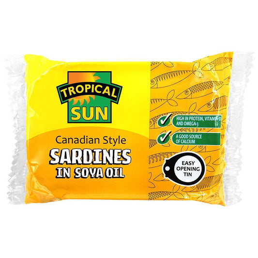 MASTropical Sun Canadian Style Sardines in Soya Oil 106g Box of 12-Fd