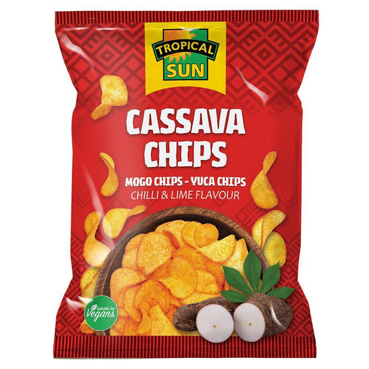 MASTropical Sun Cassava Chips Chilli & Lime 80g Box of 12-Fd