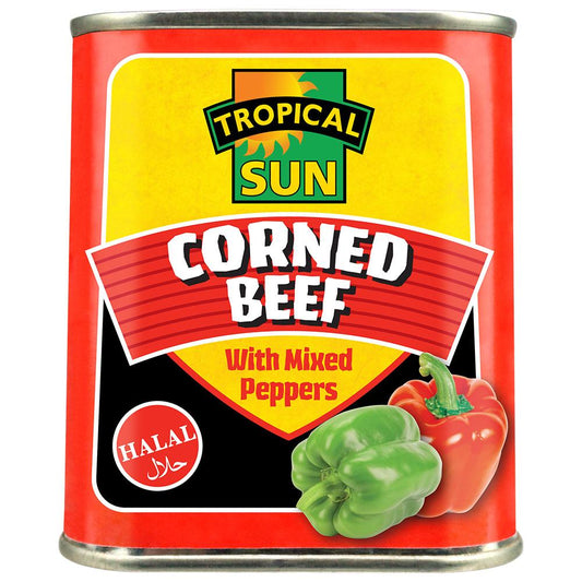 MASTropical Sun Corned Beef Mixed Peppers Halal 340g-Fd
