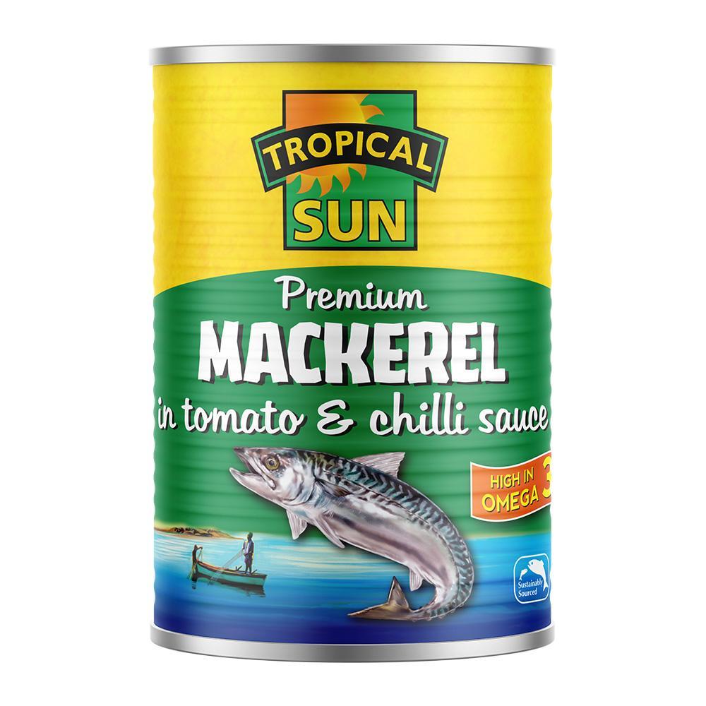 MASTropical Sun Mackerel in Tomato & Chilli Sauce 400g Box of 12-Fd