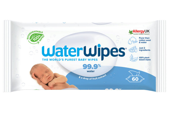 WaterWipes Baby Wipes Sensitive Biodegradable 60 Wipes-Food