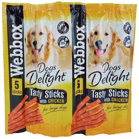 Webbox Dogs Delight Tasty Sticks with Chicken for Large Dogs 5 Sticks 55g-Food