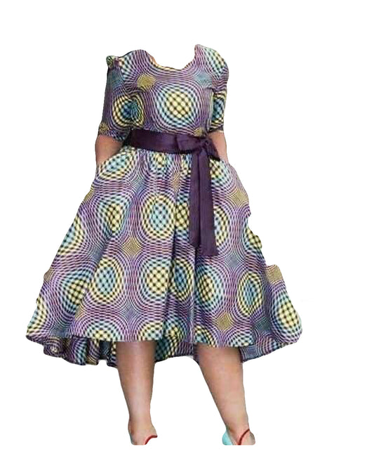African Women Casual Dress Purple Unique Design Print Trendy Tops