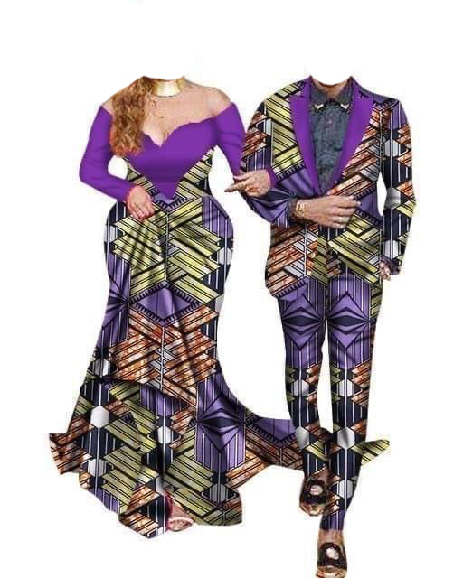 African Couples Traditional Wear Top & pant 2 piece set