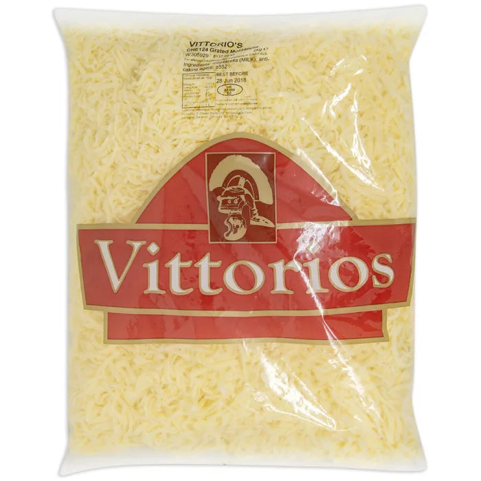 Vittorios Grated Cheddar Cheese 1 x 2kg-Food