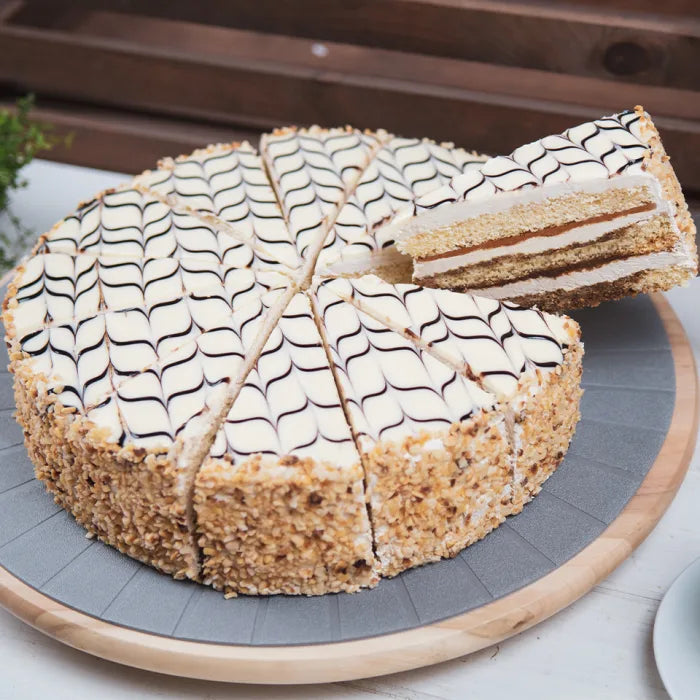 MASLetscake Caffe Latte Cake Decorated with Hazelnuts (12 Pre-Portions) 1.68Kg-Food