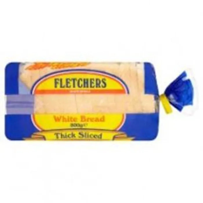 MASFletchers Thick Sliced White Sandwich Bread-8 x 800g-Food
