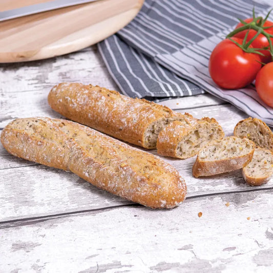Letsdough Stone Oven Part Baked Sourdough Multigrain Demi Baguette 26 x 140g