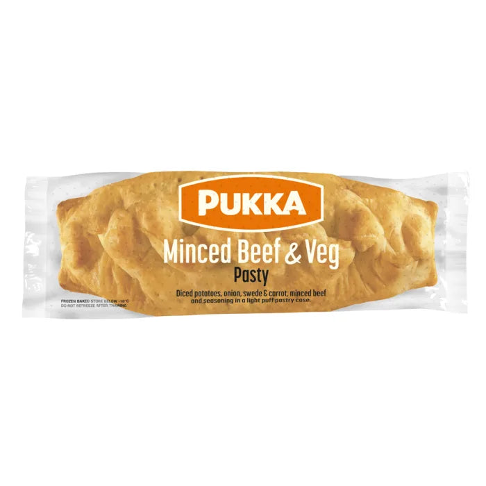MASPukka Wrapped Cooked Minced Beef & Veg Stand-Up Pasty-1x12-Food