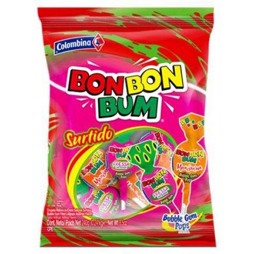 MASBon Bon Bum Assorted Lollypops 24 Count Box of 15-Fd