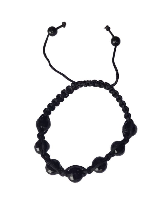 African Handicraft Beaded Tribal Art Dark Black lace stone Bracelet