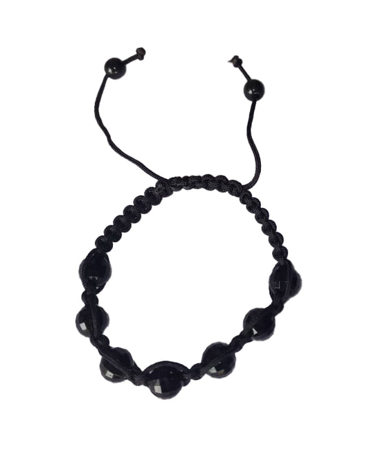 African Handicraft Beaded Tribal Art Dark Black lace stone Bracelet