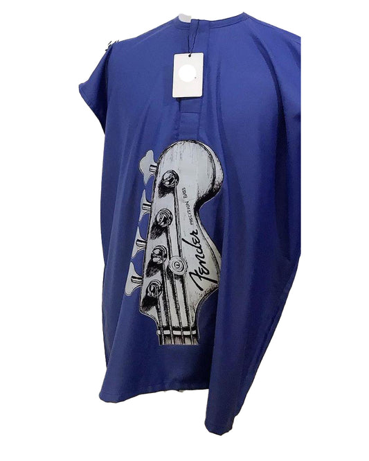 African Art Wear men Short Sleeve Top Blue Guiter Head Graphic Print Long male T-shirt