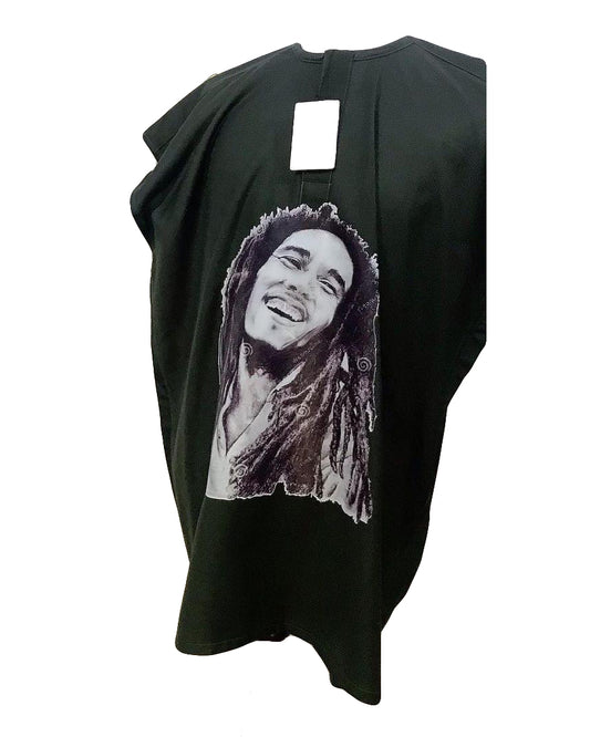 African Art Wear men Short Sleeve Top Black Smiling Man Graphic Long male T-shirt