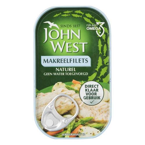 John West Mackerel Fillets Natural 85g Box of 10