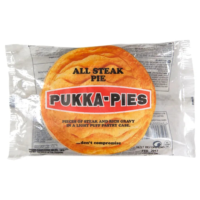 Pukka Wrapped Cooked All Steak Pie-1x12