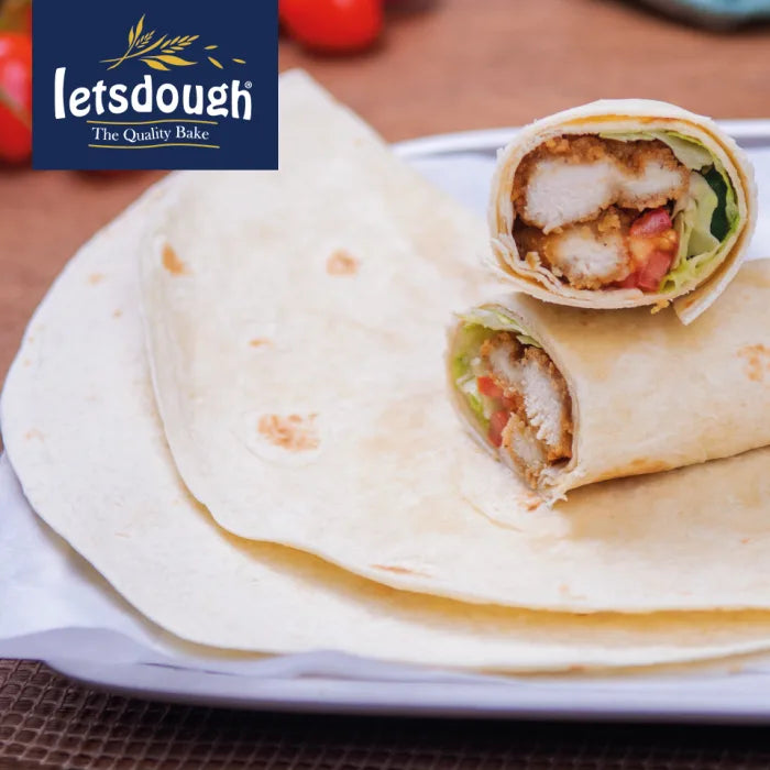 Letsdough 12" Flour Tortilla Wraps 4pc x 18