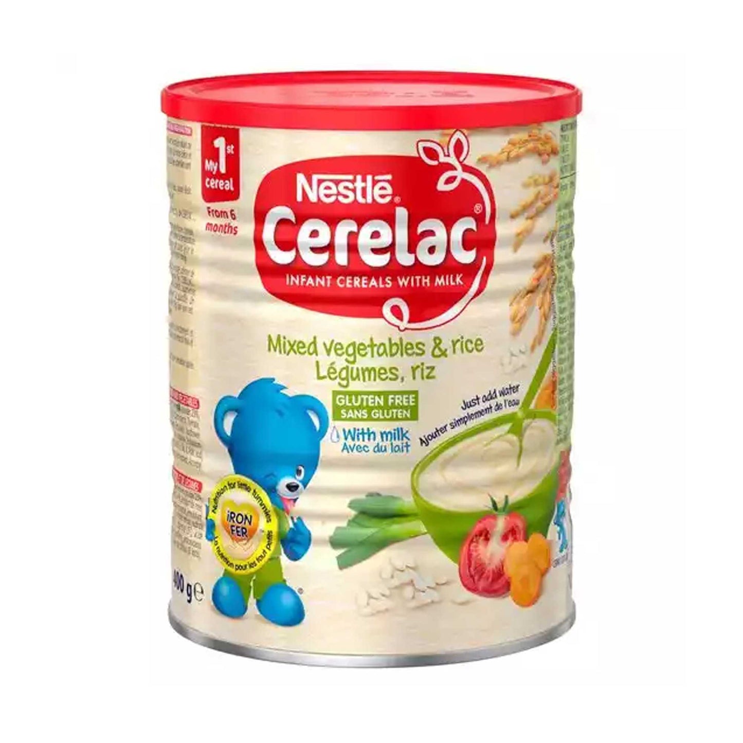 MASNestlé Cerelac Mixed Vegetable & Rice 1+ 400g Case of 6-Fd