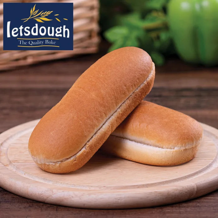 Letsdough Jumbo 7.5" Hot Dog Rolls 6pc x8