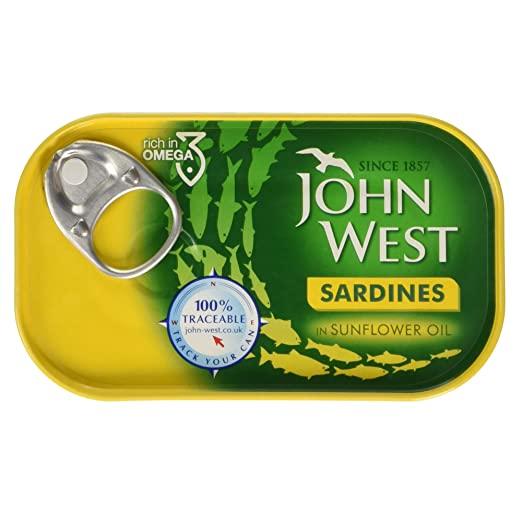 MASJohn West Sardines in Sunflower Oil 120g Box of 12-Fd