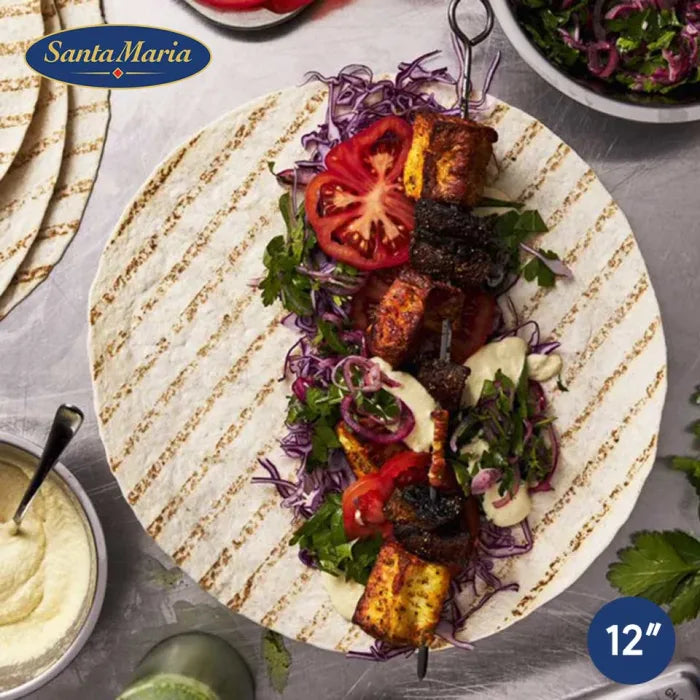 Santa Maria 12" Ambient Grill Mark Flour Tortilla Wraps 12pc x 6