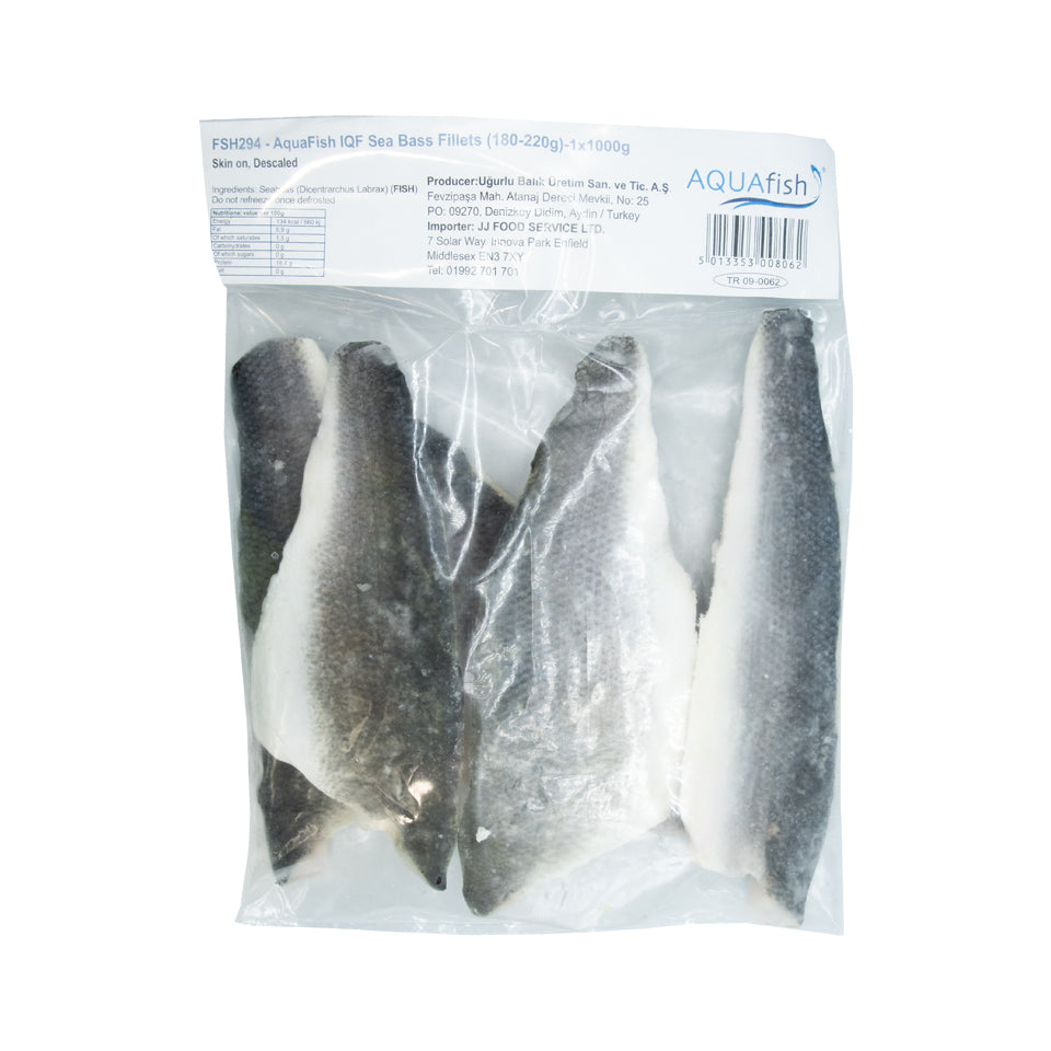 MASAquafish IQF Sea Bass Fillets (180-220g)-1x1kg-Food