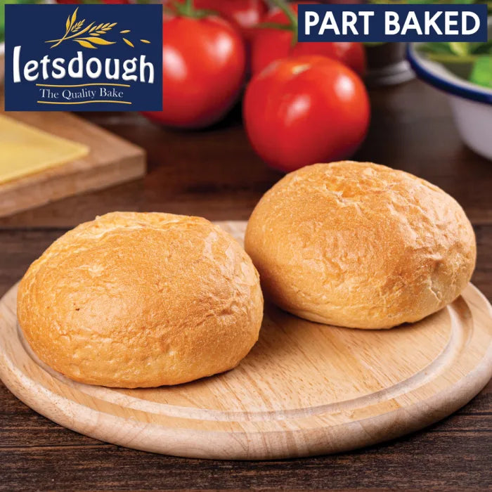 MASLetsdough Part Baked White Crusty Rolls- 90g-Food