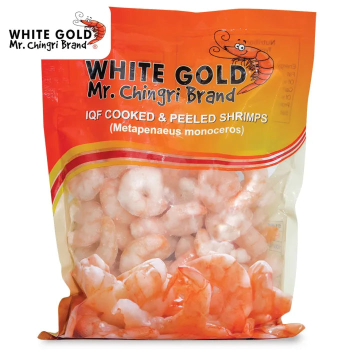White Gold Mr. Chingri IQF C&P Prawns 20 x 500g-Food