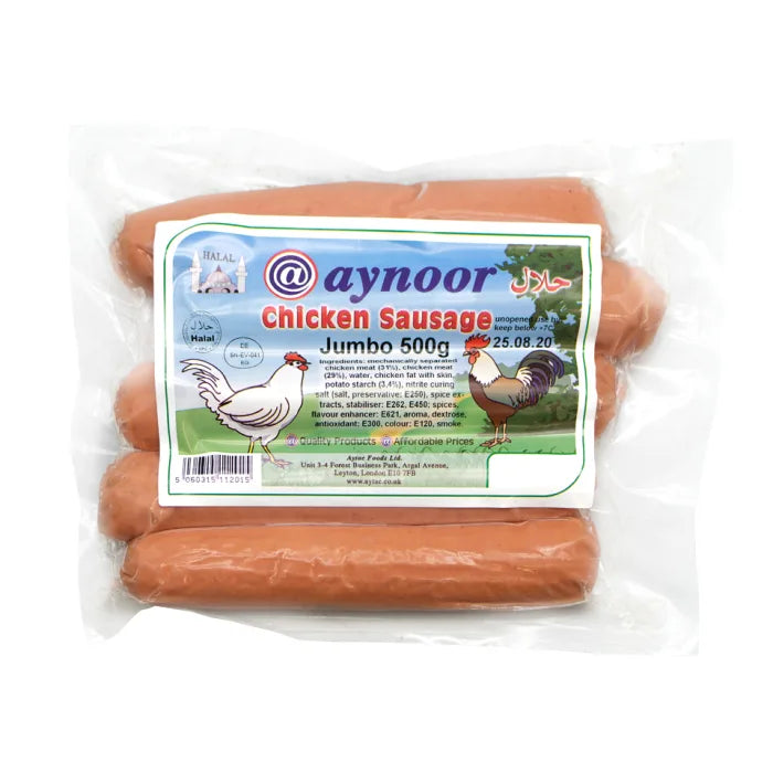 MASAynoor Halal Chicken Jumbo Sausages-6x500g-Food
