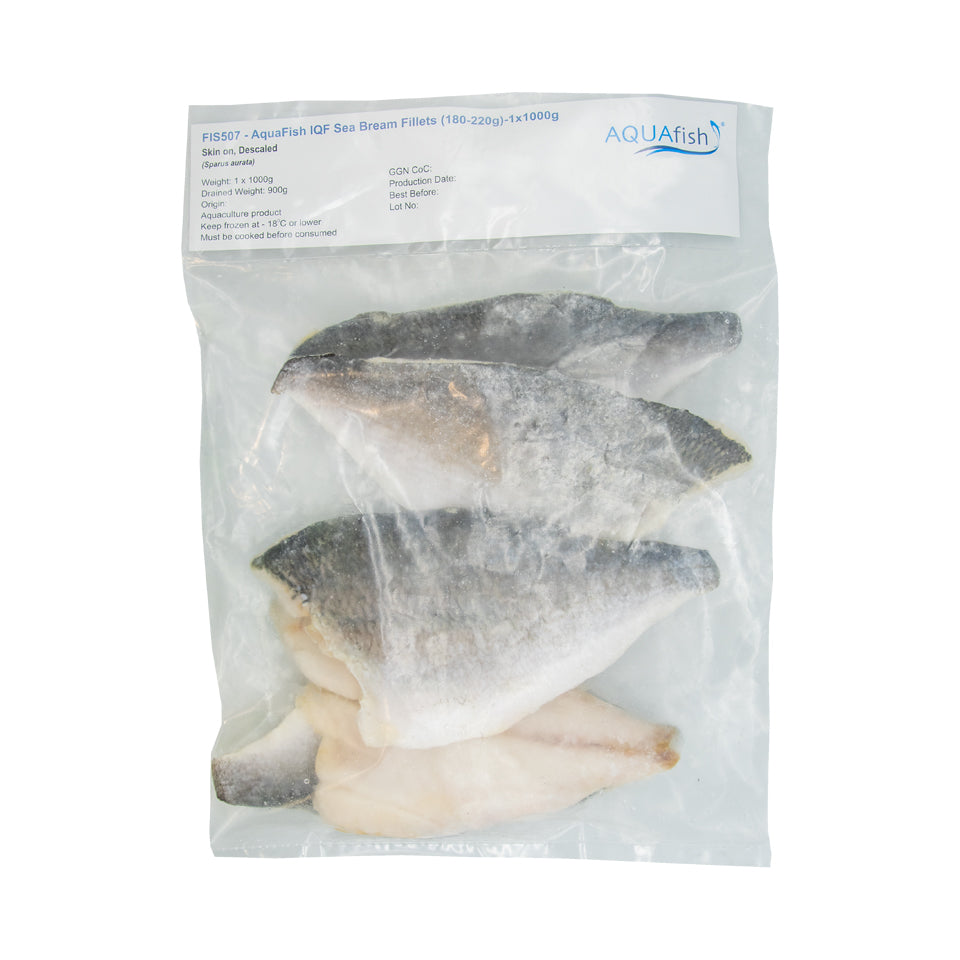 MASAquafish IQF Sea Bream Fillets (180-220g)-1x1kg-Food