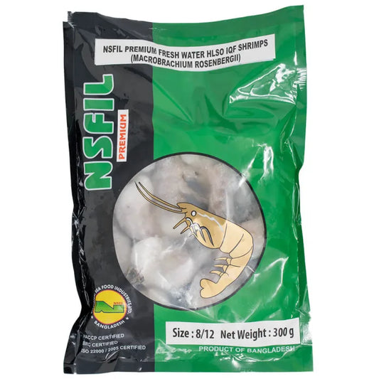 MASNSFIL Premium EZP, IQF HLSO King Prawns (8/12, 300g net)- 1 x 500g-Food Raw Prawns Asetena Pa 