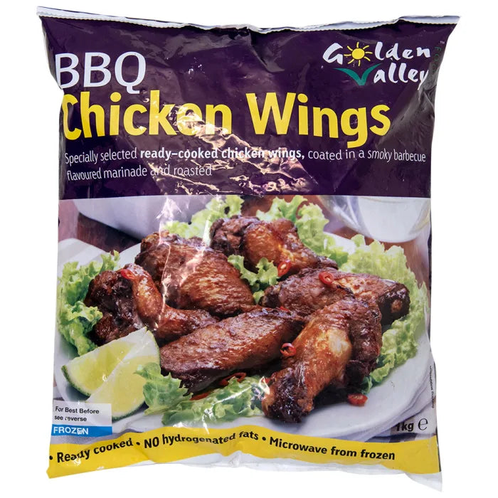 MASGolden Valley Halal BBQ Chicken Wings (Single)-1x1kg-Food
